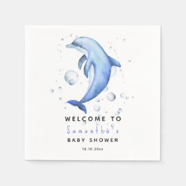 Aquarelldolphin BEGRÜSSEN Baby-Dusche Serviette