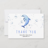 Aquarelldolphin - Danke, Baby Dusche Dankeskarte (Vorderseite)