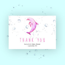 Aquarelldolphin - Danke, Baby Dusche Dankeskarte