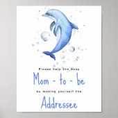 Aquarelldolphin - Mama der Empfänger Poster (Vorne)