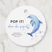 Aquarelldolphin - Pop es, wenn sie Pop! Geschenkanhänger (Vorderseite)