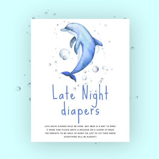 Aquarelldolphin - Späte Nacht Windeln Poster