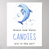 Aquarelldolphin - Wie viele Bonbons Poster (Vorne)