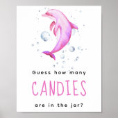 Aquarelldolphin - Wie viele Bonbons Poster (Vorne)