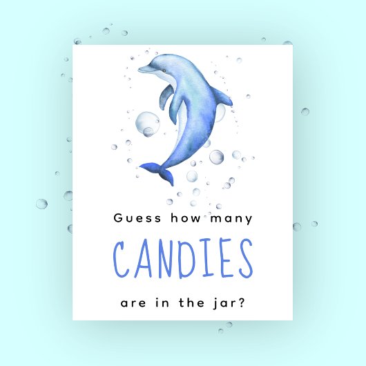 Aquarelldolphin - Wie viele Bonbons Poster