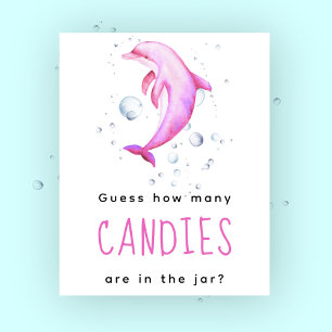 Aquarelldolphin - Wie viele Bonbons Poster