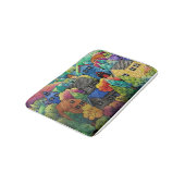 Aquarelldorf mit bunten Häusern Badematte (Schrägansicht)