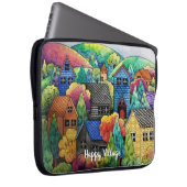 Aquarelldorf mit bunten Häusern Laptopschutzhülle (Vorne Rechts)