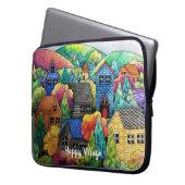 Aquarelldorf mit bunten Häusern Laptopschutzhülle (Vorderseite Links)