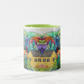 Aquarelldorf mit bunten Häusern Zweifarbige Tasse (Mittel)