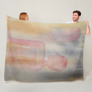 Aquarelldruck der Nacht des Roten Mond Fleecedecke