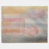 Aquarelldruck der Nacht des Roten Mond Fleecedecke (Vorderseite (Horizontal))