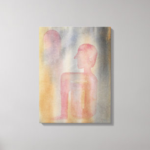 Aquarelldruck der Nacht des Roten Mond Leinwanddruck