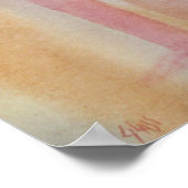 Aquarelldruck der Nacht des Roten Mond Poster (Ecke)