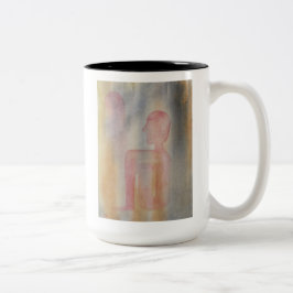 Aquarelldruck der Nacht des Roten Mond Zweifarbige Tasse