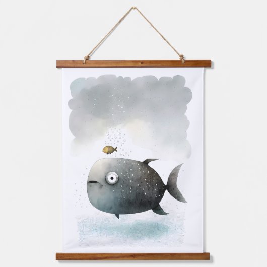 Aquarelldruck Wandteppich Mit Holzrahmen (Vorderseite)