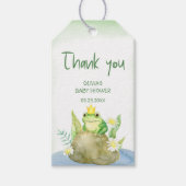 Aquarelldruckerin Frog Baby Dusche Danke Geschenkanhänger (Vorderseite)