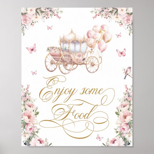 Aquarelldruckerin transportiert Blumenkost zum Geb Poster (Vorne)