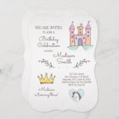 Aquarelldruckerin Unicorn zum Geburtstag Einladung (Vorne/Hinten)