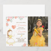 Aquarelldruckerin zum Geburtstag Einladung mit Fot (Vorne/Hinten)