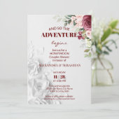 Aquarelldusche Blume Flitterwochen Einladung (Stehend Vorderseite)