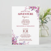 Aquarelldusche Blume Flitterwochen Einladung (Stehend Vorderseite)