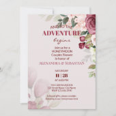 Aquarelldusche Blume Flitterwochen Einladung (Vorderseite)