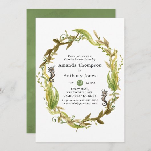 Aquarelldusche Einladung (Vorne/Hinten)