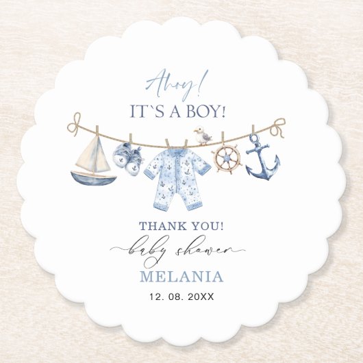 Aquarelldusche ist eine Babydusche Untersetzer (Vorderseite)