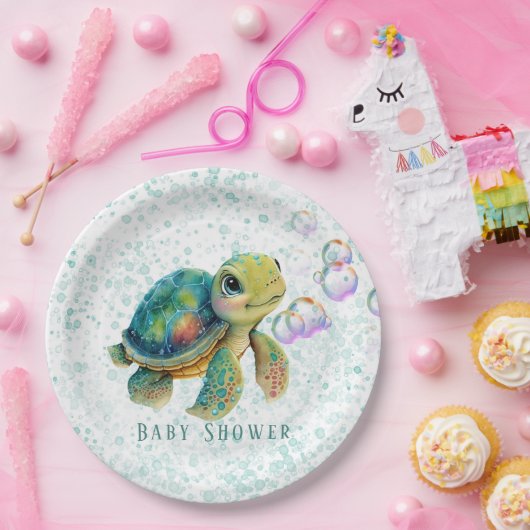 Aquarelldusche Kinderdusche Pappteller (Party)