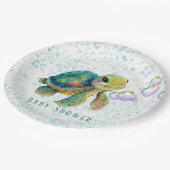 Aquarelldusche Kinderdusche Pappteller (Schrägansicht)