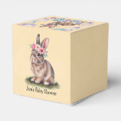 Aquarelldusche mit Blume Crown Babydusche Geschenkschachtel (Rückseite)