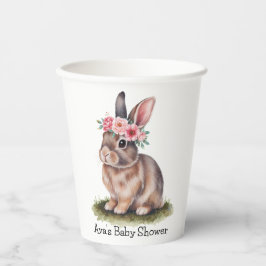 Aquarelldusche mit Blume Crown Babydusche Pappbecher