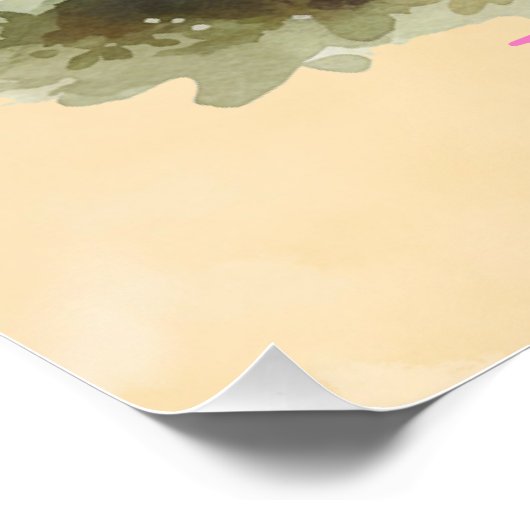 Aquarelldusche mit Blume Crown Babydusche Poster (Ecke)