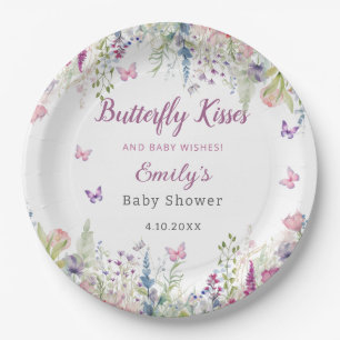 Aquarelldusche niedlich Butterfly Butterfly Flora Pappteller