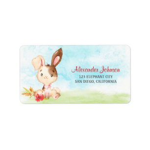 Aquarellduschenfarm Adressaufkleber