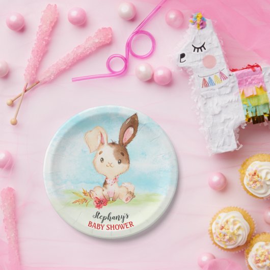 Aquarellduschenfarm Pappteller (Party)