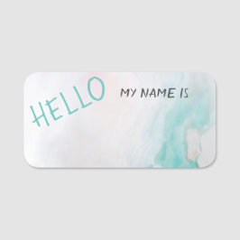 Aquarelle Agate Hello Wiederverwendbar Namensschild