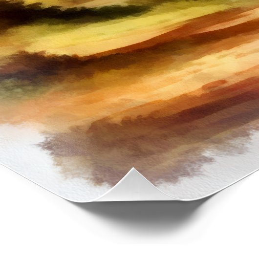 Aquarelle, Berglandschaft Poster (Ecke)