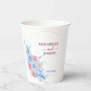 Aquarelle Blumen Moderne Botanische Hochzeit Pappbecher