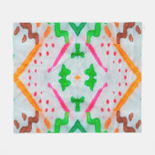 Aquarelle Boho Dekor. Boho Blue Pillow. Aquarelle Fleecedecke (Vorderseite (Horizontal))