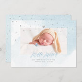 Aquarelle Confettis Remerciation Naissance Fille Einladung (Vorne/Hinten)