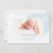 Aquarelle Confettis Remerciation Naissance Fille Einladung (Vorderseite)