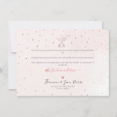 Aquarelle Confettis Remerciation Naissance Fille Einladung (Rückseite)