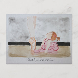Aquarelle danseuse bébé rêve petite filme postkarte
