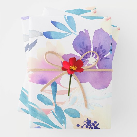 Aquarelle Flora Geschenkpapier Set