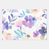 Aquarelle Flora Geschenkpapier Set (Vorderseite)