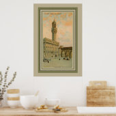 Aquarelle Florenz Palazzo Vecchio Poster (Küche)