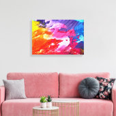 Aquarelle, helle Farben, abstrakte Kunstwerke, Leinwanddruck (Insitu (Wohnzimmer))