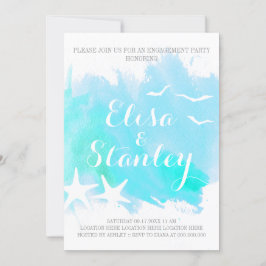 Aquarelle, Hochzeitsfeier mit Seestern Einladung
